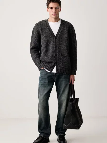 Levi's kardigán pánsky s prímesou vlny MAMMOTH sivá