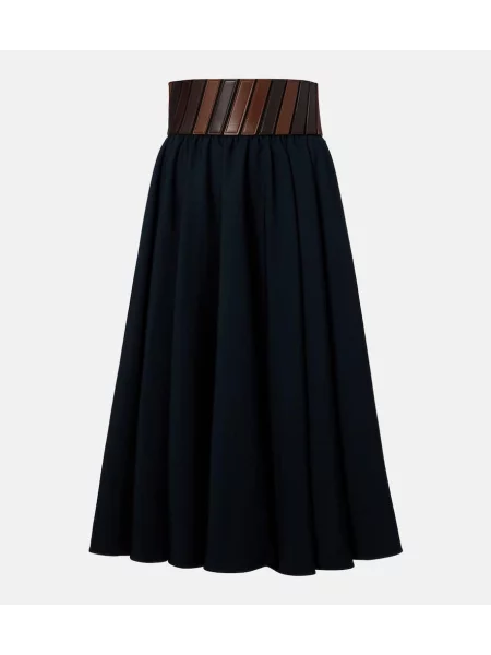 Fustă din piele Alaïa până la genunchi albastru