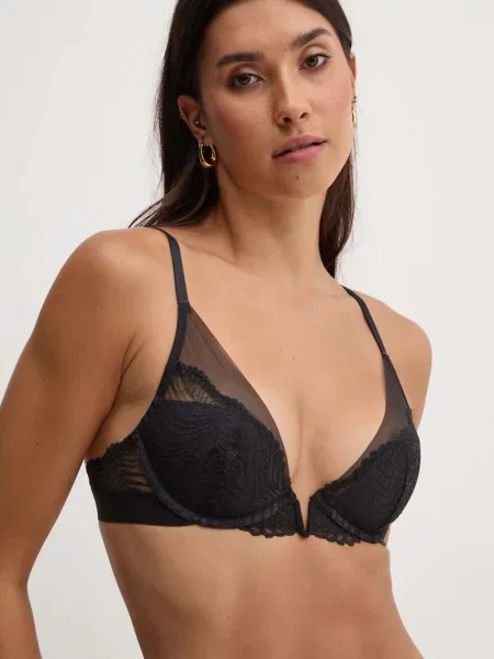 Сутиен Calvin Klein Underwear от дантела с десен черно