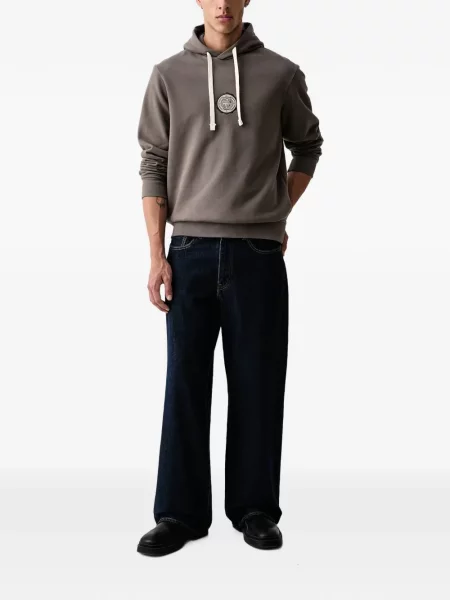Hanorac cu glugă Armani Exchange cu autograf cu cordon gri