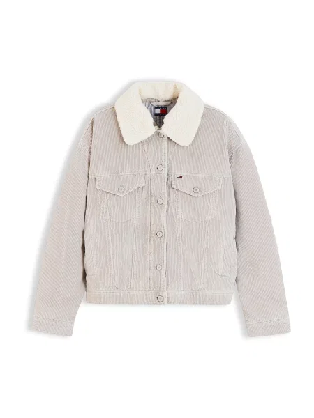 Tommy Jeans Geacă de primăvară-toamnă gri