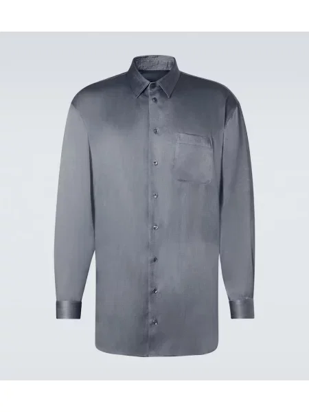 Cămașă Giorgio Armani din satin gri