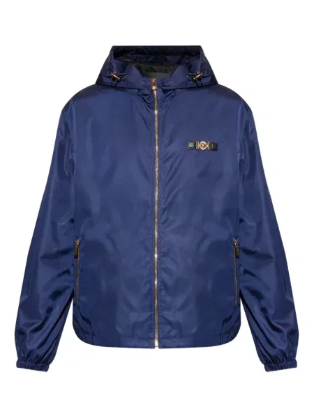 Geacă bomber Versace cu glugă albastru