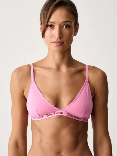 Juicy Couture trojúhelníková podprsenka s FEMME BEV SCALLOPED EDGE růžová