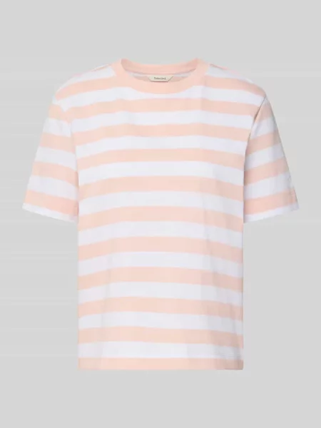T-shirt o kroju boxy fit z czystej bawełny model ESSENTIAL' Selected Femme różowa