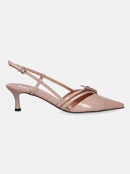 Pollini pantofi cu stiletto din piele bej