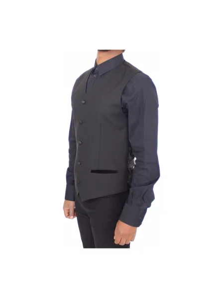 Jedwabna kamizelka Dolce And Gabbana elegancka czarna