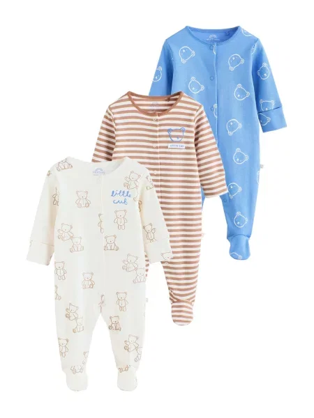 Next Pijamale ecru maro albastru