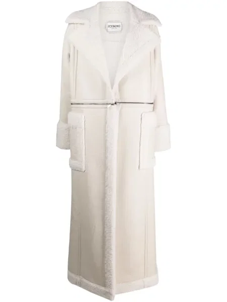 Palton Iceberg cu un singur rând de nasturi alb