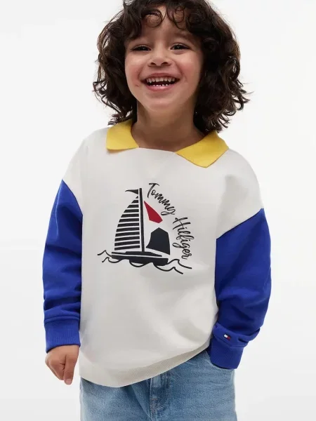 Tommy Hilfiger dukserica za djecu od pamuka bijela