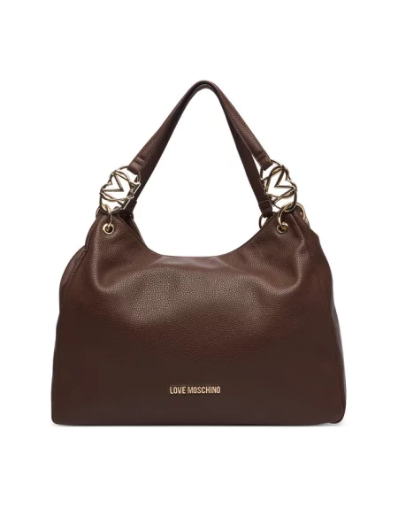Love Moschino torebka shopper z imitacji skóry brązowa