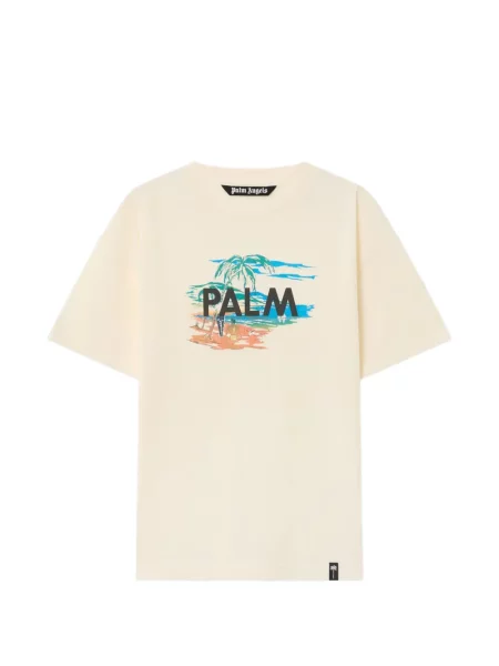 Tricou Palm Angels cu imagine alb