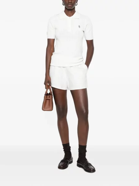 Πλεκτό polo Sporty & Rich λευκό