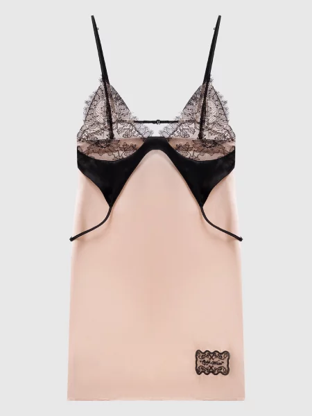 Сукня із шовку з мереживом Off-white рожева