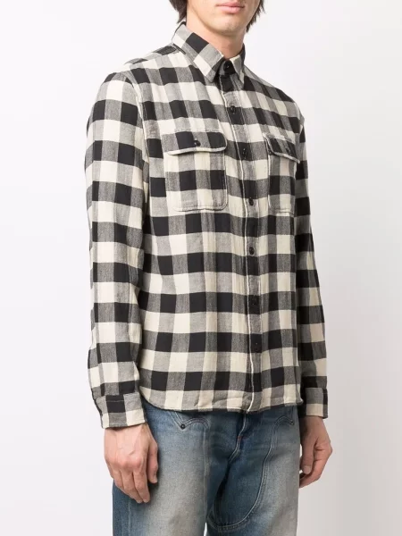 Kostkovaná dlouhá košile Ralph Lauren Rrl černá