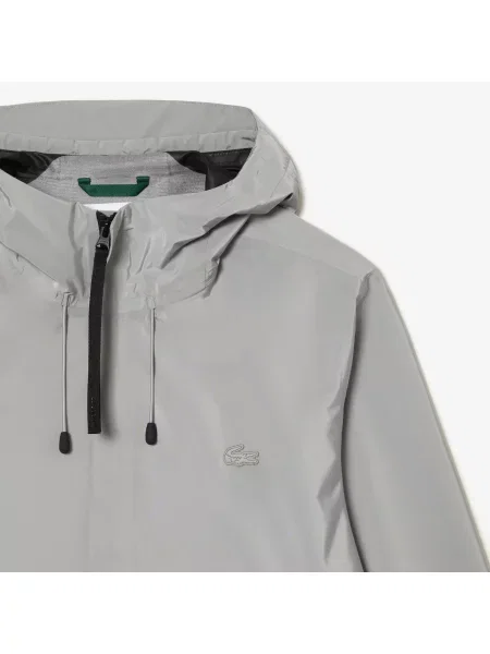 Lacoste Wodoodporna Krótka Kurtka Sportowa Lacoste szara