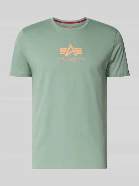 T-shirt z logo i okrągłym dekoltem Alpha Industries