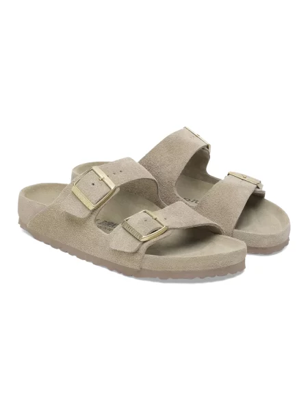 Sandały Birkenstock skórzane beżowe