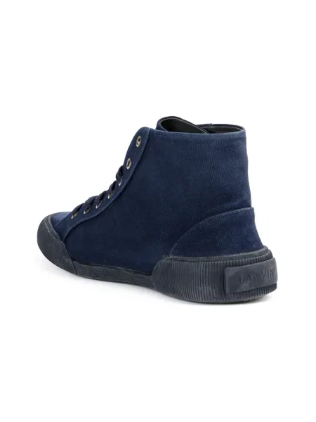 Sneakerși Lanvin de catifea cord albastru