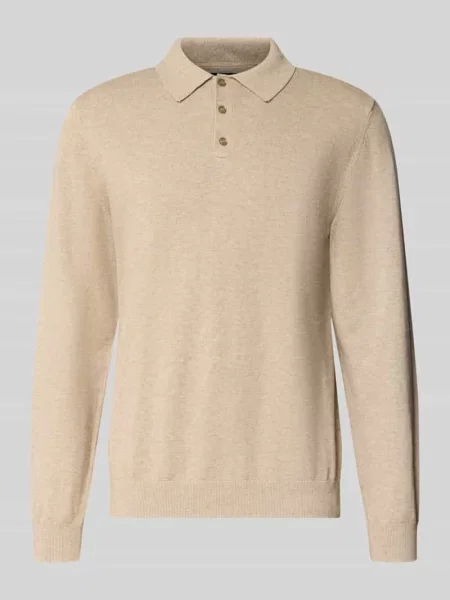 Sweter z dzianiny o kroju regular fit z mieszanki bawełny z dodatkiem kaszmiru Mcneal brązowy