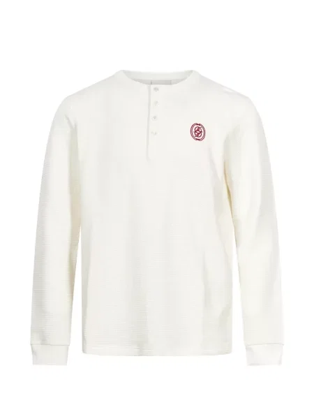 Tricou Drole De Monsieur cu broderie tricotate alb