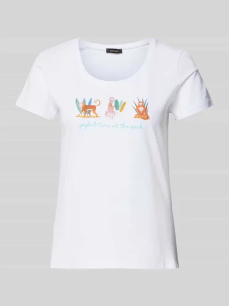 T-shirt z nadrukiem z logo More & More biała