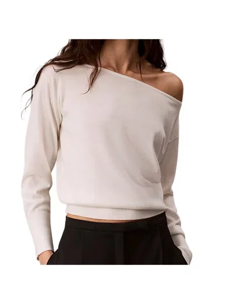 Sweter Calvin Klein wełniany biały