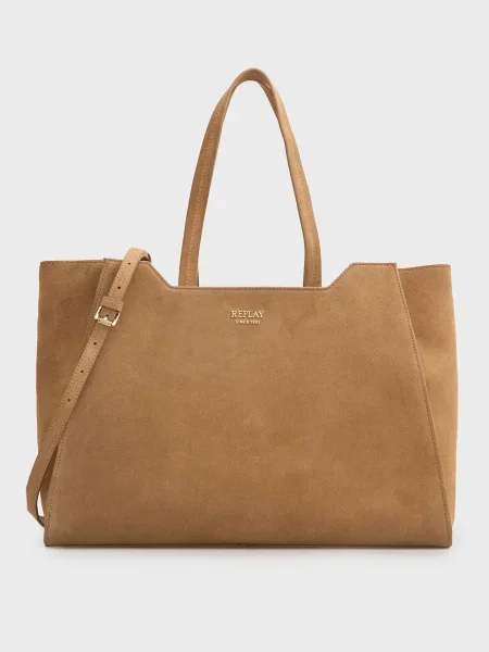 Замшева сумка Replay бежева