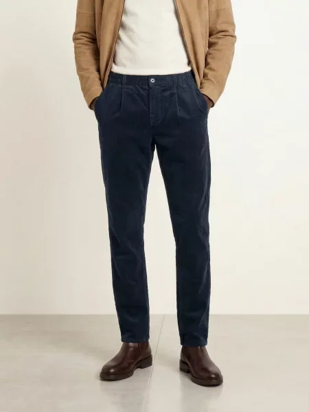 Strokesman's Kordové Kalhoty Tapered Fit tmavě modrá