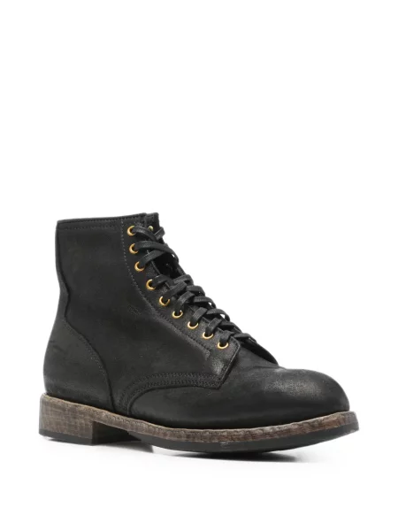 Botine Visvim cu șireturi din dantelă negru