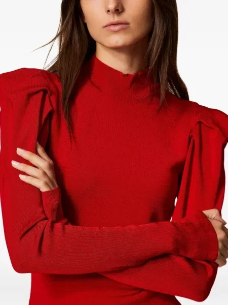 Rochie mini Twinset tricotate de costum roșu