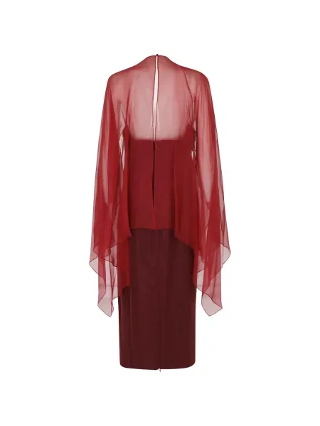 Rochie midi Alberta Ferretti fără bretele roșu