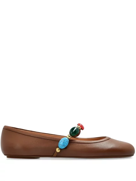 Balerini Gianvito Rossi din piele maro