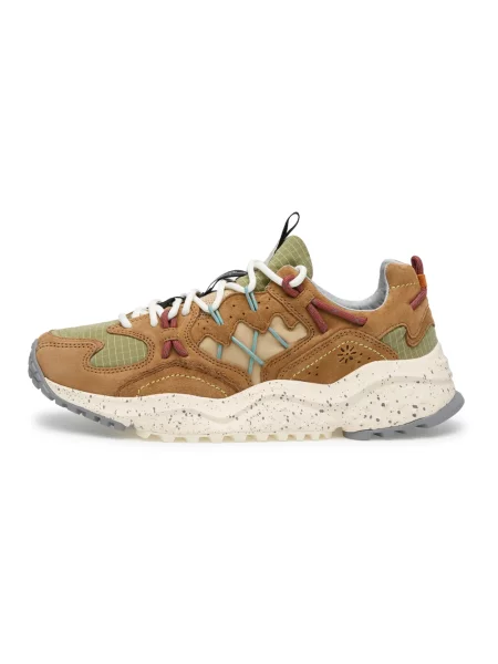 Sneakersy Flower Mountain skórzane w kwiatki brązowe