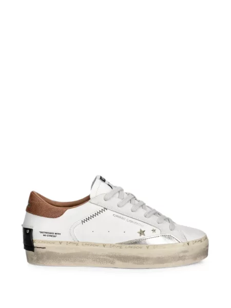 Sneakerși Crime London zdrențuiți alb