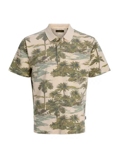 Jack & Jones Premium Tričko JPRBLUHAWAII sivobéžová / olivová / pastelovo / tmavozelená zelená