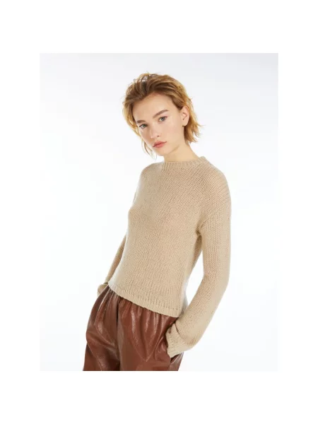 Sweter Max Mara z kaszmiru beżowy
