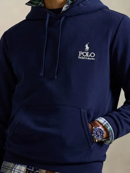Свитер Polo Ralph Lauren с капюшоном с аппликацией синий
