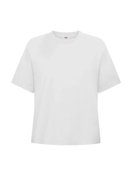 Clique Over-T Oversize T-shirt z białej bawełny – White biała