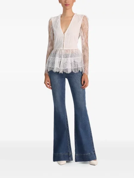 Top Alice + Olivia din dantelă alb