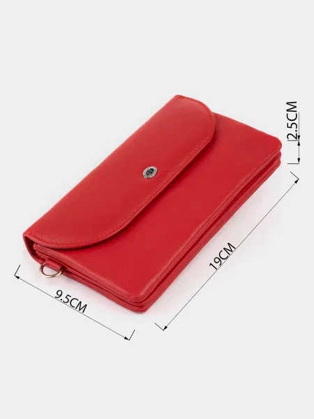 Кожаный клатч St Leather Accessories красный