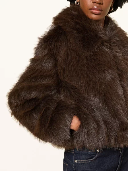 The Frankie Shop Bunda Z Umělé Kožešiny Hope tmavě hnědá