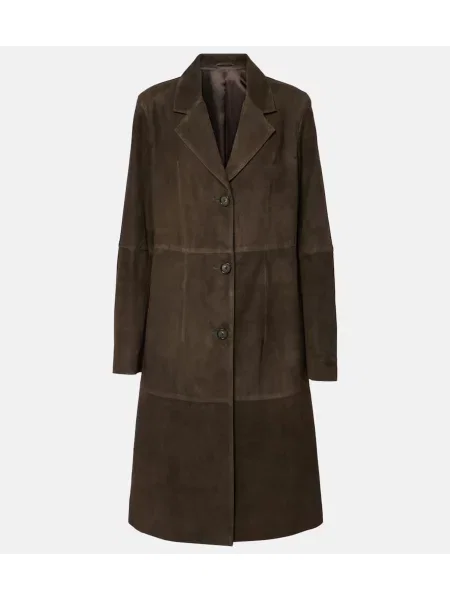 Płaszcz Toteme zamszowy brązowy