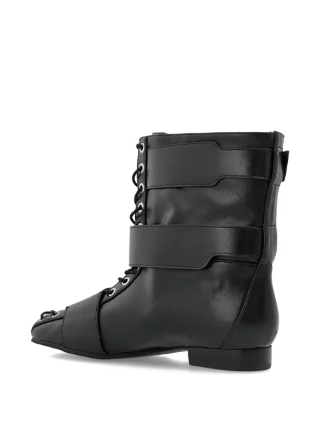Botine Ganni cu șireturi din dantelă negru
