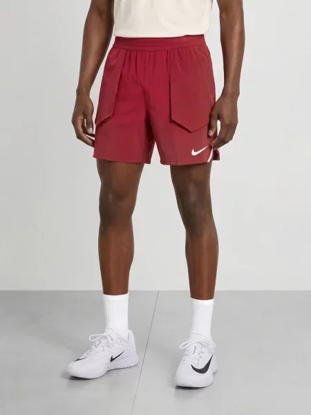 Nike Tenisové Šortky Court Slam tmavě červená bílá