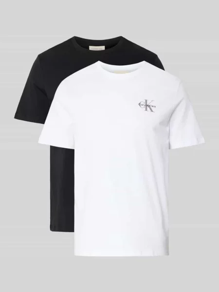 T-shirt z okrągłym dekoltem i logo Calvin Klein Jeans biała