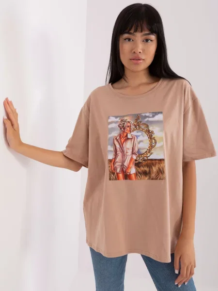 Tricou Fashionhunters bej