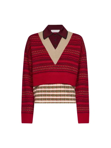 Sweter Dries Van Noten wełniany czerwony
