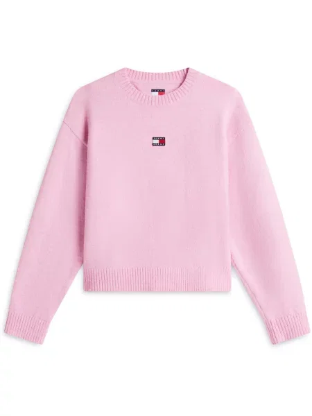 Pufos geacă de blugi Tommy Jeans roz