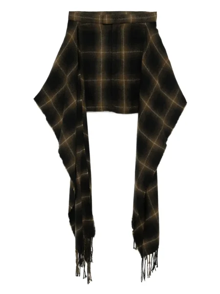 Fustă Maison Mihara Yasuhiro în carouri negru